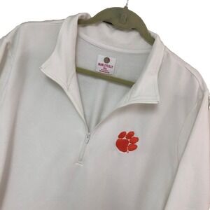 Clemson Tigers Mens White 1/4 Zip Pullover Sweatshirt 3XL Fleece Collegiate